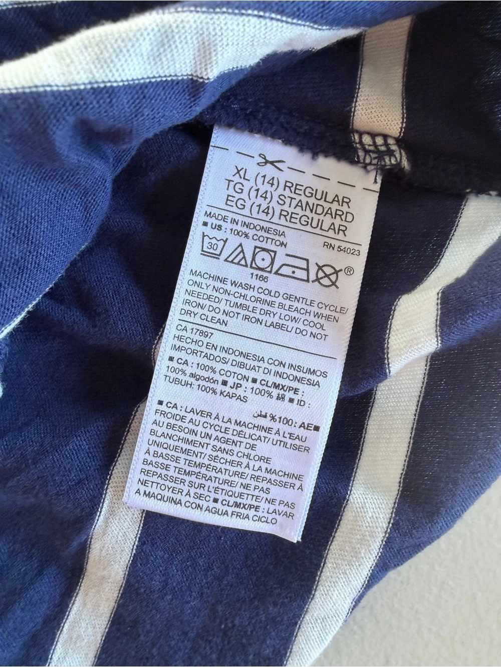 NWT Old Navy Navy & White Striped Long-Sleeve Tee